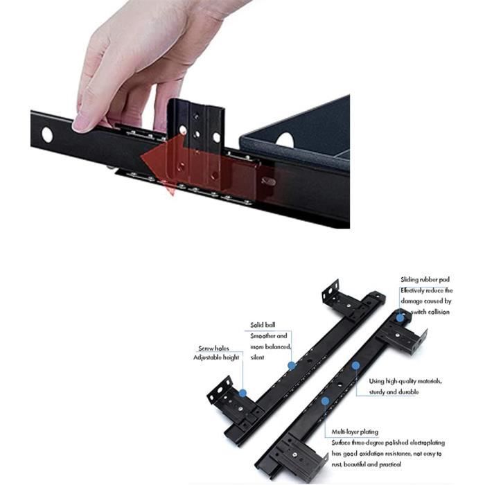 Tiroir coulissant pour clavier sous le bureau Plateforme ergonomique robuste Tiroir de rangement