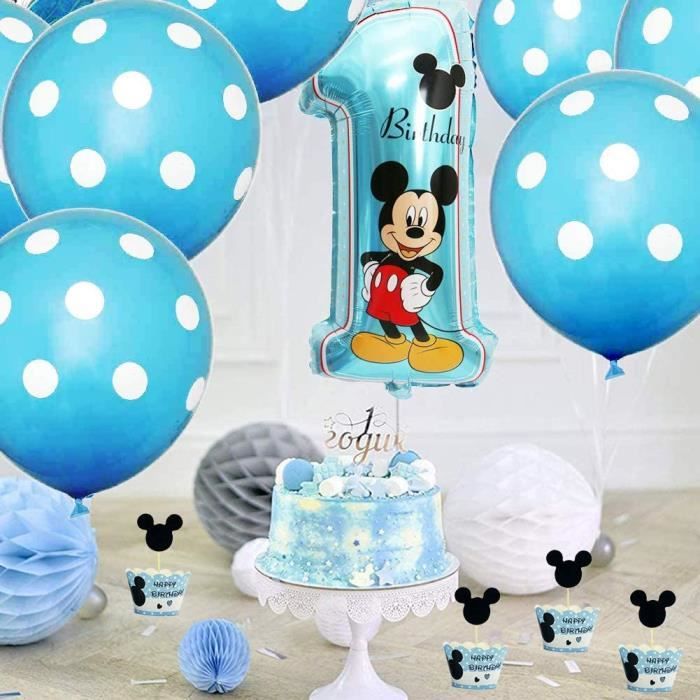 Décorations de fête d'anniversaire Disney Mickey Mouse, 61 pièces, grands  ballons en forme de boule à chiffres en aluminium de 40 pouces, ensemble de  fournitures de fête pour fille/garçon - AliExpress