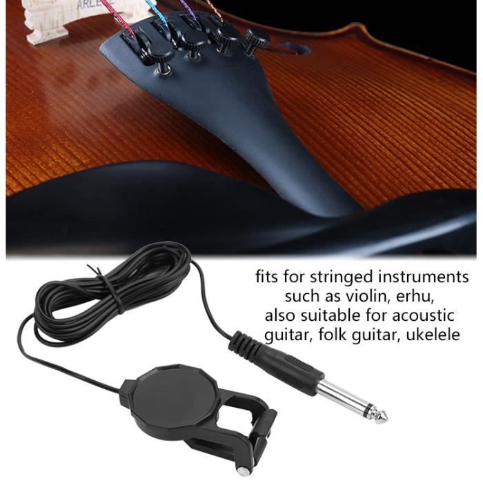 Micro De Contact Portable à Clips - Micro Piézoélectrique Pour Guitare, Violon, Ukulélé Et Instruments