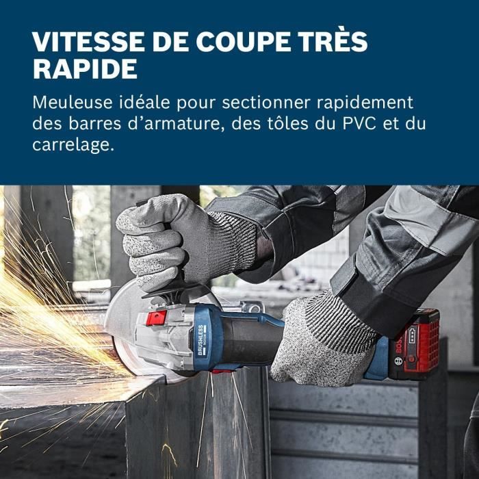 Meuleuse Angulaire Sans Fil Bosch Professional GWS 18-125 V-LI 18V - 125mm - Puissante Et Compacte En L-BOXX (sans Batterie)
