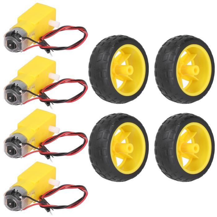DollaTek – Lot De 5 Roues En Plastique Avec Moteur 3-6V, Réducteur 1:48, Diamètre 65 Mm, Largeur 27 Mm – Pour Robot Arduino Et Voiture Intelligente