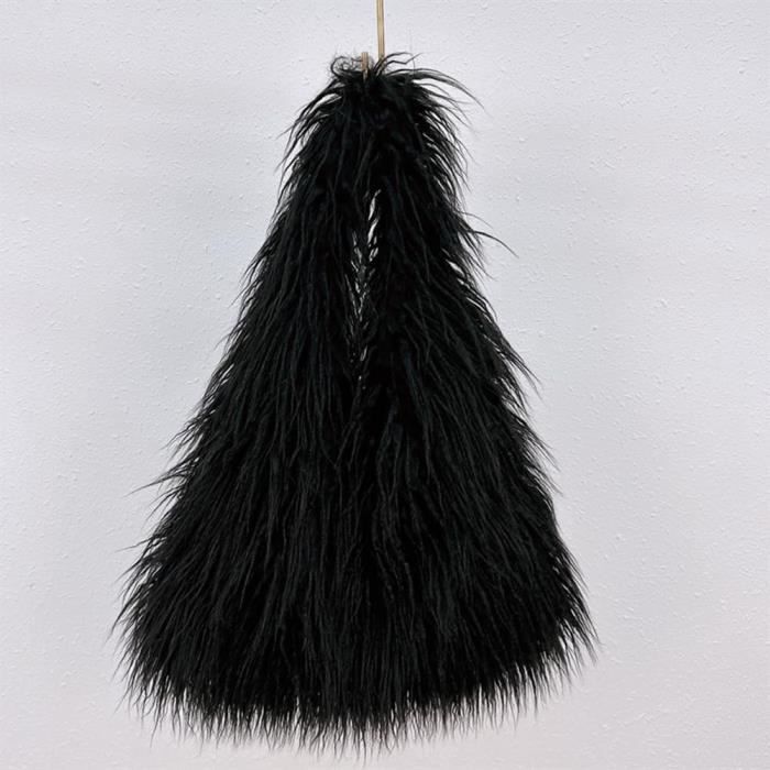 Sac à Main En Fausse Fourrure Douce EVEOUT - Bandoulière Amovible 120cm - Pour Tenues Automne/hiver
