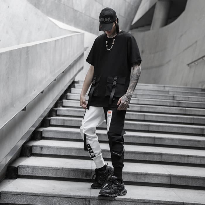 Pantalon Homme Hip Hop Décontracté Sport - Coupe Regular à Lacets Et Poches - Style Urbain Toutes Saisons