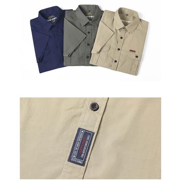 Chemise,Chemise militaire respirante à manches courtes pour homme Chemise,Chemise militaire respirante à manches courtes pour homme