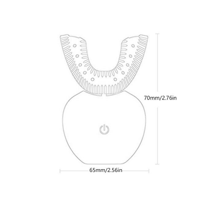 Brosse à Dents électrique Sonique 360° - Type U, 3 Modes, étanche IPX7 - Recharge USB - Neuf En Boîte - Origine Chine