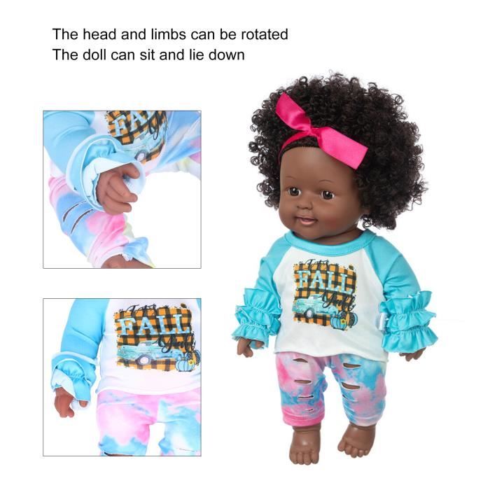 VGEBY Poupée bébé fille noire 12in noir bébé fille poupée afro