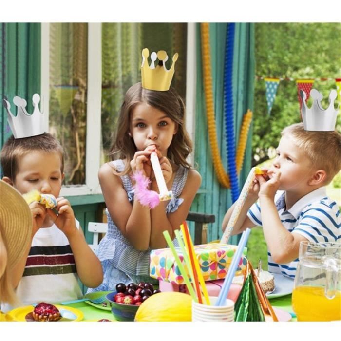 Type3 -Chapeaux en papier joyeux anniversaire pour enfants et adultes, couronne de Prince et de princesse,décoration de fête,pour - Cdiscount  Maison