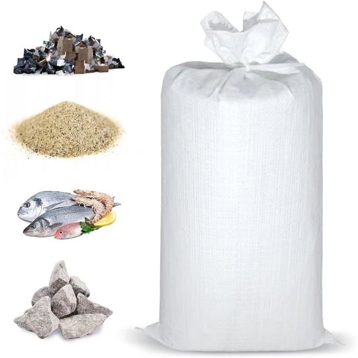 Lot De 30 Sacs à Gravats WOPPLXY 60x40 Cm - En Polypropylène Résistant, Avec Cordon, Pour Chantier, Sable, Terre - 9
