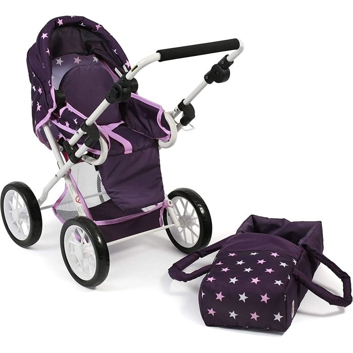 Poussette Combinée Bayer Chic 2000 Mika – 2 En 1, Nacelle Et Siège, Pour Poupées Jusqu’à 52 Cm, Violet étoilé