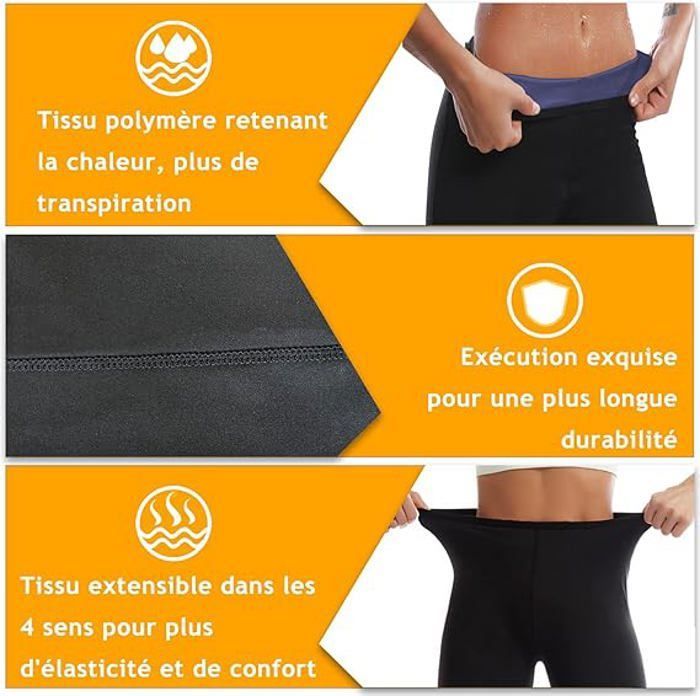 Legging Sauna Taille Haute Femme - Pantalon Sudation Anti-Cellulite Pour Perte De Poids, Sport Et Fitness