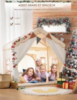 TreeBud – Tente Tipi En Coton Ivoire Pour Enfants – Avec Tapis Rembourré, Bannière, Boules De Laine – Jeu, Lecture Et Cachette – 120x120x160 Cm