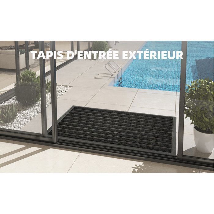 Paillasson Anti-Salissures 40x120cm - Noir Intérieur/Extérieur