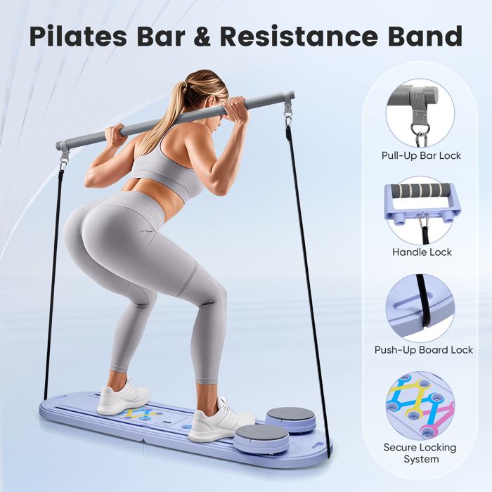 Machine Pilates 5 En 1 Tanniws – Planche Abdominale Pliable, Roue Abdominale, Résistance Ajustable, écran De Suivi, Pour Toute La Famille