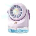 Mini ventilateur de table très silencieux USB Mini climatiseur mobile avec batterie Petit ventilateur à piles pour camping - Violet