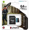 Kingston SDCG3/64GB Carte mémoire microSD ( 64GB microSDXC Canvas Go Plus 170R A2 U3 V30 Avec SD adaptateur )-0