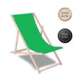 Chaise longue pliante en bois de plage - SPRINGOS - Transat de Jardin - Vert - Adulte - Pliable-0