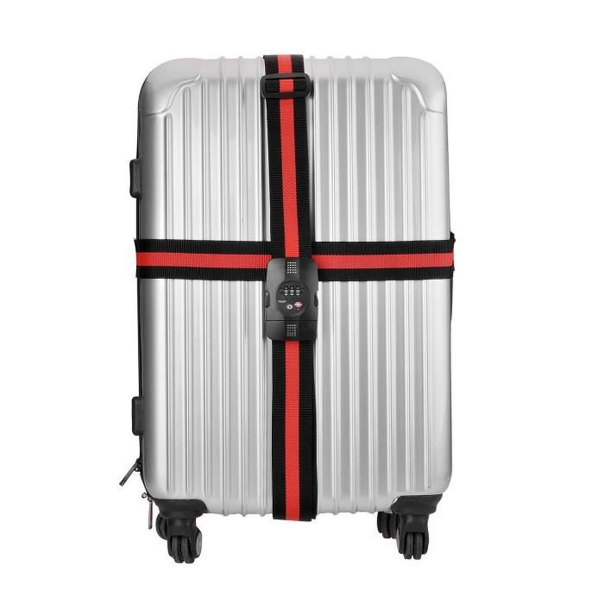 TSA Verrouillage Sangles de Voyage Valise Bagages Sangles /à Bagage Croix r/églable Courroie de Bagage