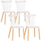 Lot de 4 chaises de salle à manger - HOMCOM - style scandinave - assise en polypropylène - pieds en hêtre - 48 x 52,5 x 83 cm blanc