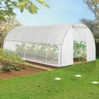 IDMARKET Serre tunnel de jardin 18M² blanche relevable avec moustiquaire