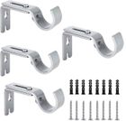 Support Mural Réglable - KAKOO - 4Pcs - Acier Inoxydable - Argent - Résistant à la Corrosion