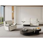 VENTE-UNIQUE Canapé 3 places et un fauteuil relax électrique en cuir ANGELIQUE - Blanc/anthracite