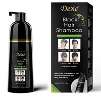 Shampooing instantané pour cheveux noirs, shampooing teinture pour hommes et femmes -dure 30 jours 3 en 1 (Bouteille noire)