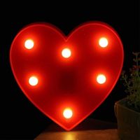 Lumineuses Alphabet Lumineux Lampe LED Lumières Lettre Deco à Piles pour Réceptions Partie Mariage Maison Bar Décoration (Heart)