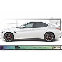 Alfa Romeo Bandes latérales intégrale - BLANC - Kit Complet  - voiture Sticker Autocollant