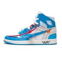Nike x Jordan 1 Retro High Chaussures de Running Femme Homme Bleu et blanc bleu et blanc