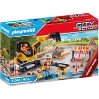 PLAYMOBIL - 71045 - City Action La Construction - Promo Pack Ouvriers de voirie