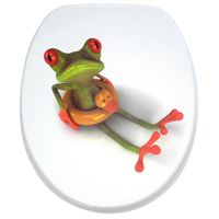 Abattant WC Froggy - Finition de haute qualité - Charnières robustes - Fixation facile