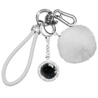 Ensemble de porte-clés blanc à motif Gémeaux mignon - Porte-clés pour femme en strass étincelant avec bracelet. 31