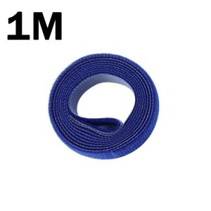 ENROULEUR Bleu 1M--Enrouleur de Câble de Données USB Auto-Adhésif Coloré, Boucles Réutilisables, Protecteur de Ruban po