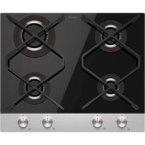 K&H 3x Brûleurs WOK Table de Cuisson Gaz en Verre trempé 70cm 3Z-KHGW-3 