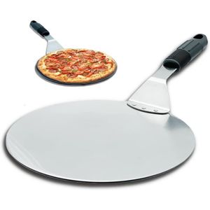 pour la Cuisson au Pizza Stone Oven & Grill LSTK Anti-Dérapan Pelle à Pizza Ronde en Inox 
