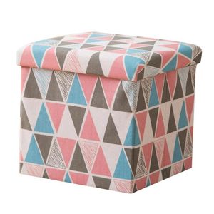 TABOURET Tabouret de rangement pliable carré pouf pouf banc table basse cube poubelle - HOMYL - Rose - Pliant - Intérieur