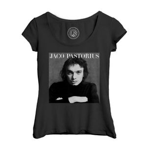 T-SHIRT T-shirt Femme Col Echancré Noir Jaco Pastorius Album Cover Basse Jazz Artiste Jazzmen