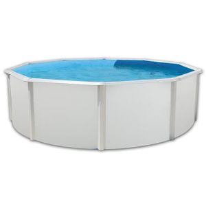 PISCINE Piscine hors sol ronde en acier PRESTIGIO 350x120 cm - Kit complet piscine, Filtre, Skimmer et échelle