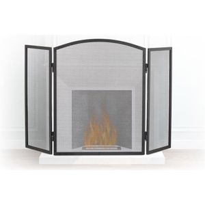 Grille de protection pour cheminée, grille pare-feu en fer forgé coloris  noir - hauteur 80 x longueur 60 x largeur 30 cm - Conforama