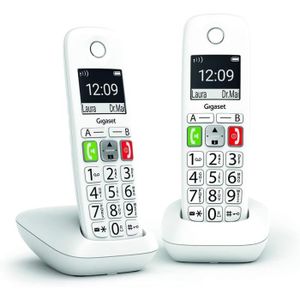 Téléphone fixe E290 Duo - Téléphone Fixe Sans Fil Blanc, 2 Combin