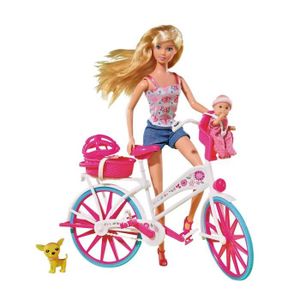 POUPÉE Poupée mannequin Steffi Love avec bébé et chien en balade à vélo - Simba105739050