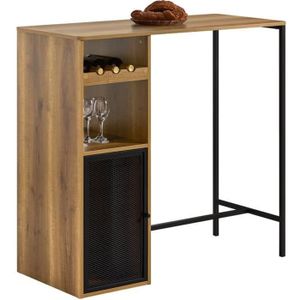 MANGE-DEBOUT Table de Bar - SOBUY - FWT97-PF - Marron - Aspect bois - Design industriel