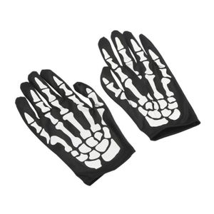 MELOP Gants demi-doigts unisexes avec motif squelette qui brillent dans le noir Halloween