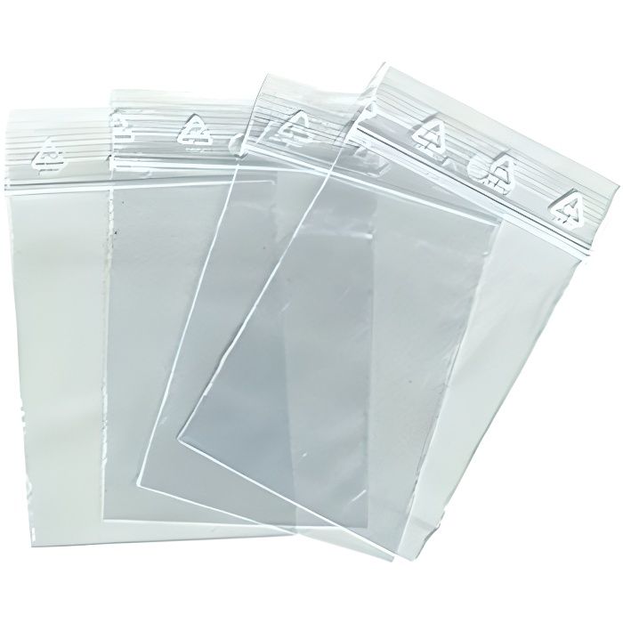 Sachets d'emballage en plastique 200 x 250 mm, semi-transparents mats avec  fermeture éclair - 100 pcs