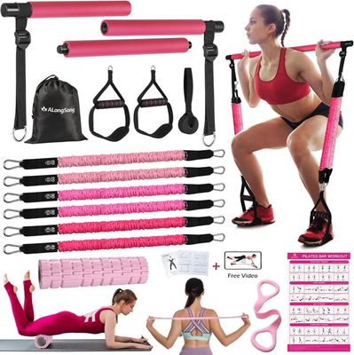 Test du kit de barre de Pilates 95, 3 kg avec bandes de résistance