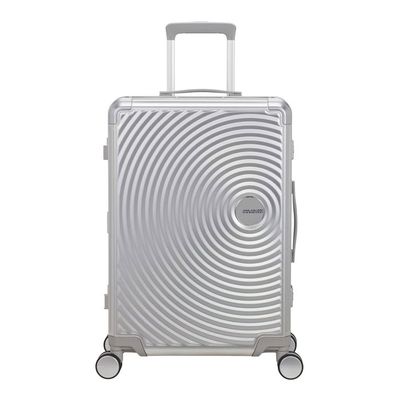 American Tourister Daring Dash Expandable 4 Wheel Suitcase, Black/Blue, Hand Luggage