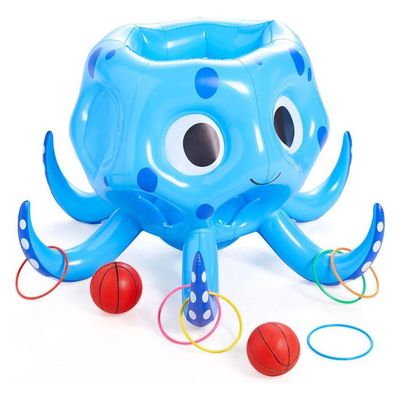 Snowtain 2 Ballons De Plage Gonflables 40 Cm Avec Pompe – Rayé Et Pois – Jeu D’eau été Pour Piscine, Jardin, Vacances