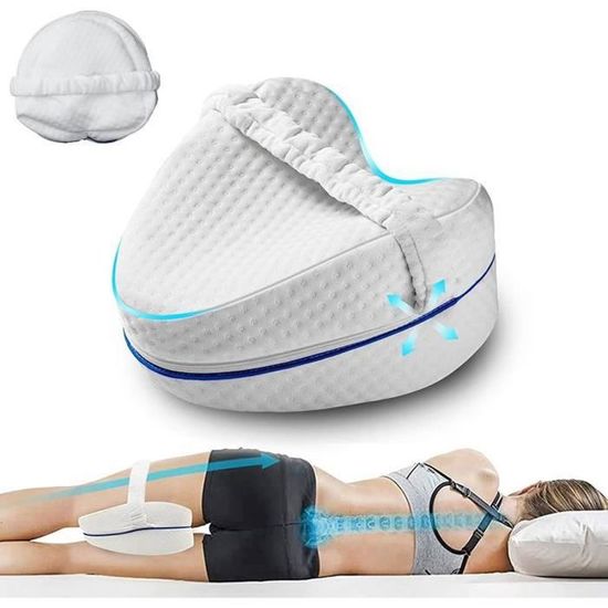 Soulagement Douleurs Genoux Coussin Genou Mousse Mémoire - Oreiller Jambe Dormeur Côté - 25x20x16cm Accessoire Sommeil Confort