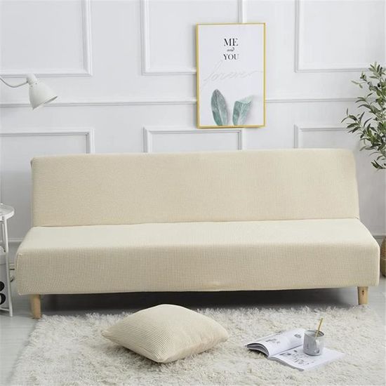 Housse Clic-Clac 3 Places Sans Accoudoirs – Extensible, Antidérapante, Protection Totale 160-190 Cm (Noir)