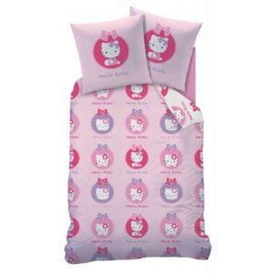 Parure de lit Hello Kitty "Agathe Pink" 140x200 cm